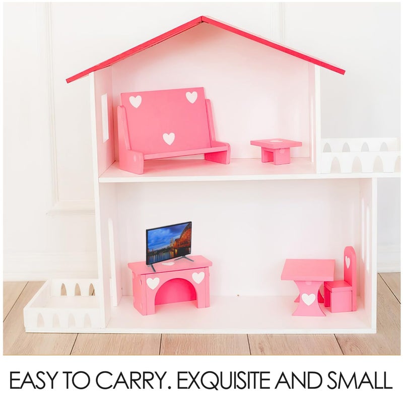 دويتول DOITOOL Miniature Doll House TV بمقياس 1:12 ملحقات بيت الدمى تلفزيون صغير ديكور أثاث مصغر، 2.3X1.3 بوصة - Image 2